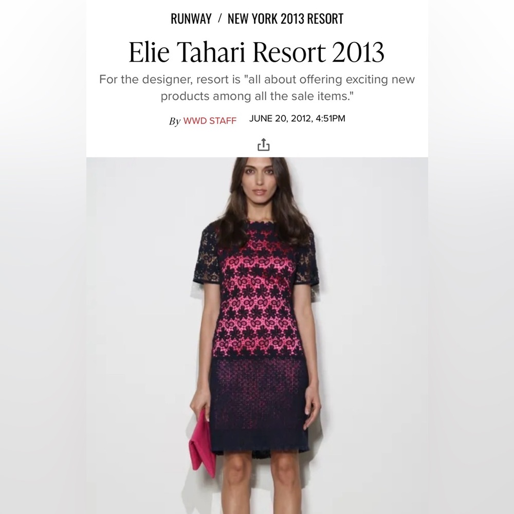 LNWOT - Elie Tahari dress RESORT 2013 size 8